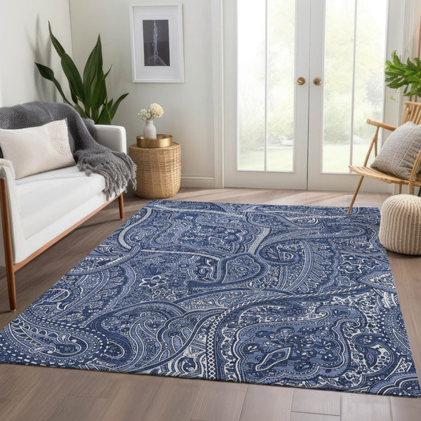 Homeroots 3' Elegant Brown Tan Beige Paisley Washable Indoor Outdoor Area Rug For Stylish Living Spaces 3' X 5' Polyester 579042