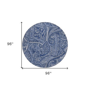 Homeroots 3' Elegant Brown Tan Beige Paisley Washable Indoor Outdoor Area Rug For Stylish Living Spaces 8' Round Polyester 579044