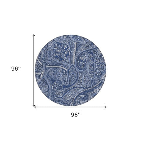 Homeroots 3' Elegant Brown Tan Beige Paisley Washable Indoor Outdoor Area Rug For Stylish Living Spaces 8' Round Polyester 579044