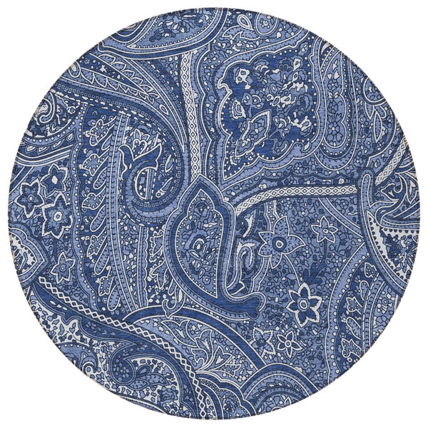 Homeroots 3' Elegant Brown Tan Beige Paisley Washable Indoor Outdoor Area Rug For Stylish Living Spaces 8' Round Polyester 579044