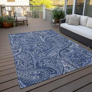 Homeroots 3' Elegant Brown Tan Beige Paisley Washable Indoor Outdoor Area Rug For Stylish Living Spaces 8' X 10' Polyester 579045