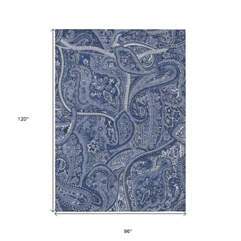 Homeroots 3' Elegant Brown Tan Beige Paisley Washable Indoor Outdoor Area Rug For Stylish Living Spaces 8' X 10' Polyester 579045