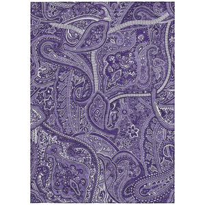 Homeroots 3' Elegant Brown Tan Beige Paisley Washable Indoor Outdoor Area Rug For Stylish Living Spaces 5' X 8' Polyester 579049