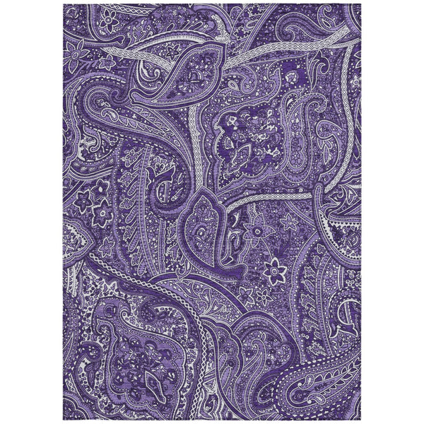 Homeroots 3' Elegant Brown Tan Beige Paisley Washable Indoor Outdoor Area Rug For Stylish Living Spaces 5' X 8' Polyester 579049