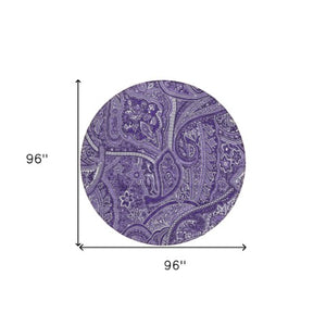 Homeroots 3' Elegant Brown Tan Beige Paisley Washable Indoor Outdoor Area Rug For Stylish Living Spaces 8' Round Polyester 579050