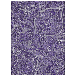 Homeroots 3' Elegant Brown Tan Beige Paisley Washable Indoor Outdoor Area Rug For Stylish Living Spaces 8' X 10' Polyester 579051