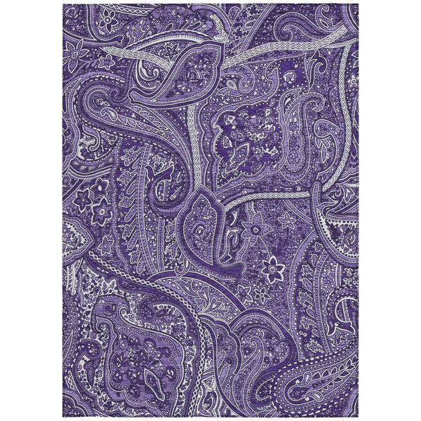 Homeroots 3' Elegant Brown Tan Beige Paisley Washable Indoor Outdoor Area Rug For Stylish Living Spaces 8' X 10' Polyester 579051