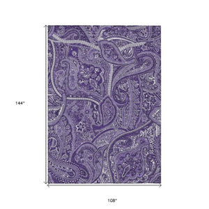 Homeroots 3' Elegant Brown Tan Beige Paisley Washable Indoor Outdoor Area Rug For Stylish Living Spaces 9' X 12' Polyester 579052