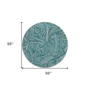 Homeroots 3' Elegant Brown Tan Beige Paisley Washable Indoor Outdoor Area Rug For Stylish Living Spaces 8' Round Polyester 579056