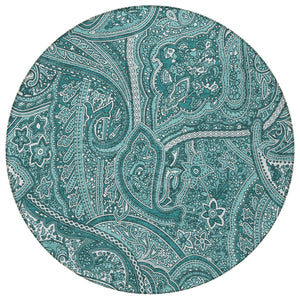 Homeroots 3' Elegant Brown Tan Beige Paisley Washable Indoor Outdoor Area Rug For Stylish Living Spaces 8' Round Polyester 579056