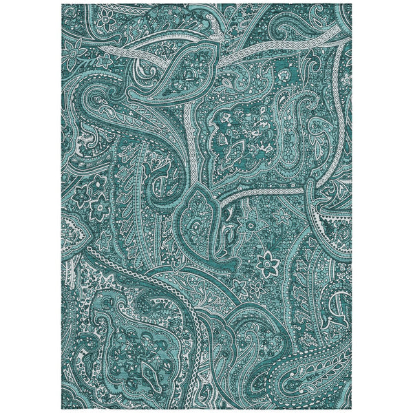 Homeroots 3' Elegant Brown Tan Beige Paisley Washable Indoor Outdoor Area Rug For Stylish Living Spaces 8' X 10' Polyester 579057