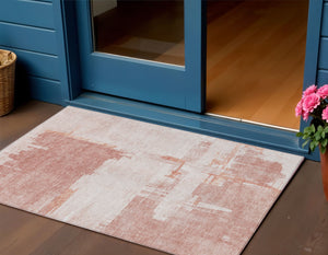 Homeroots 3' Beige Gold And Tan Abstract Washable Area Rug - Versatile Indoor Outdoor Decor For Any Space 3' X 5' Polyester 579066