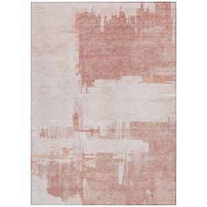 Homeroots 3' Beige Gold And Tan Abstract Washable Area Rug - Versatile Indoor Outdoor Decor For Any Space 5' X 8' Polyester 579067