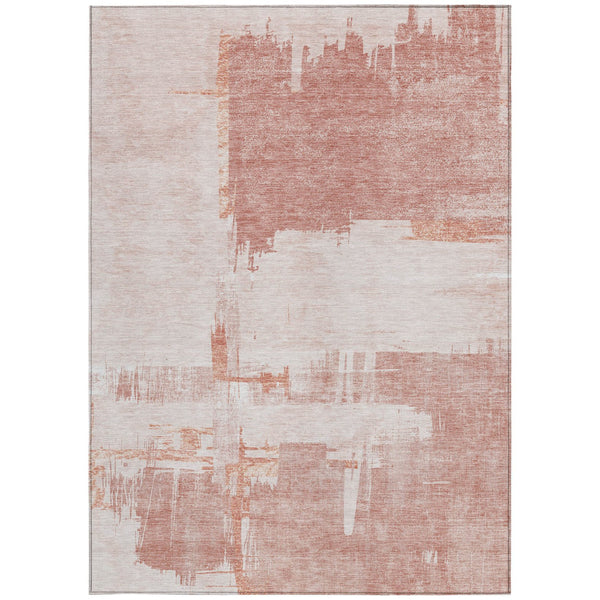 Homeroots 3' Beige Gold And Tan Abstract Washable Area Rug - Versatile Indoor Outdoor Decor For Any Space 8' X 10' Polyester 579069