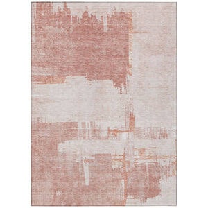 HomeRoots 5' Modern Blush Mauve and Ivory Abstract Area Rug – Stylish, Durable, Washable for Indoor & Outdoor Use 8' X 10' 579069