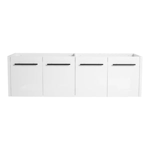 English Elm 60 Inch Wall-mounted Bathroom Vanity Cabinet with Soft-Close Doors, Eco Plywood, Scratch & Water-Resistant Finish Glossy White W999P208036