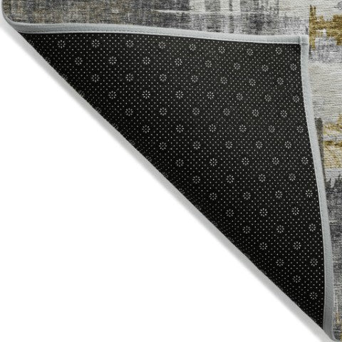 Homeroots 3' Beige Gold And Tan Abstract Washable Area Rug - Versatile Indoor Outdoor Decor For Any Space 3' X 5' Polyester 579078