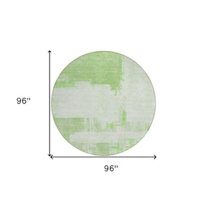 Homeroots 3' Beige Gold And Tan Abstract Washable Area Rug - Versatile Indoor Outdoor Decor For Any Space 8' Round Polyester 579086