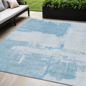 Homeroots 3' Beige Gold And Tan Abstract Washable Area Rug - Versatile Indoor Outdoor Decor For Any Space 5' X 8' Polyester 579091