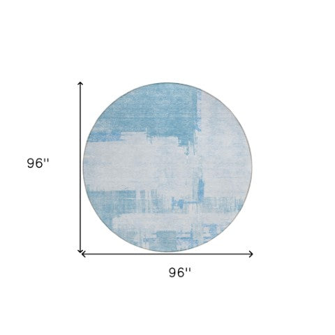 Homeroots 3' Beige Gold And Tan Abstract Washable Area Rug - Versatile Indoor Outdoor Decor For Any Space 8' Round Polyester 579092