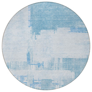 Homeroots 3' Beige Gold And Tan Abstract Washable Area Rug - Versatile Indoor Outdoor Decor For Any Space 8' Round Polyester 579092