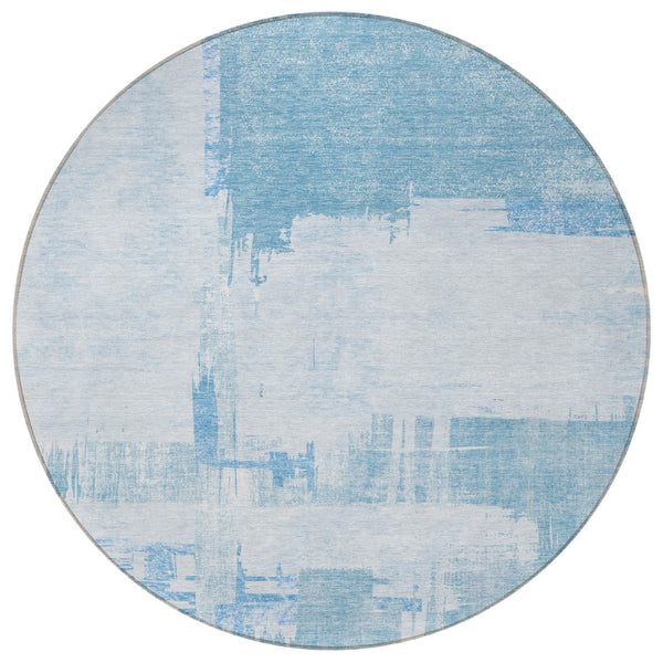 Homeroots 3' Beige Gold And Tan Abstract Washable Area Rug - Versatile Indoor Outdoor Decor For Any Space 8' Round Polyester 579092