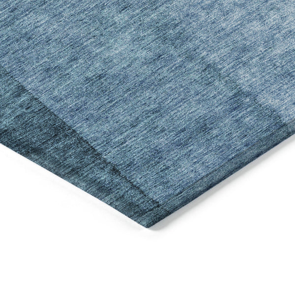 Homeroots 3' Denim Blue And Navy Ombre Washable Area Rug – Perfect For Indoor And Outdoor Living Spaces! 10' X 14' Polyester 579101