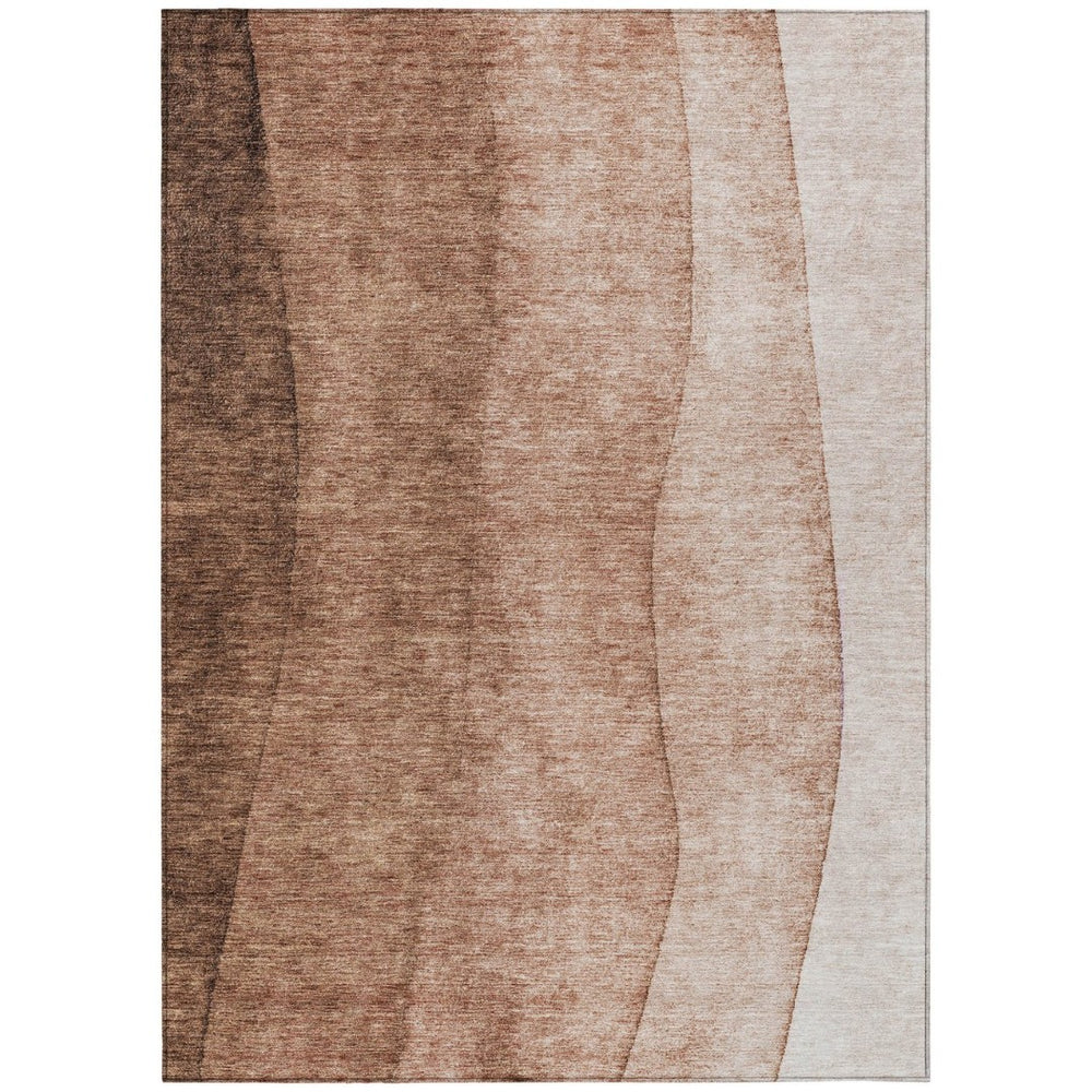 HomeRoots 9' Ombre Area Rug in Brown, Beige, and Chocolate – Durable, Washable Indoor/Outdoor Accent for Any Space 9' X 12' 579106