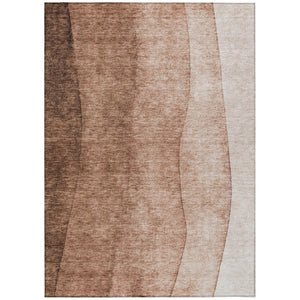 HomeRoots 5' Ombre Area Rug in Brown, Beige & Chocolate - Durable, Washable Indoor/Outdoor Style for Every Home 10' X 14' 579107