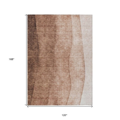 Homeroots 3' Denim Blue And Navy Ombre Washable Area Rug – Perfect For Indoor And Outdoor Living Spaces! 10' X 14' Polyester 579107