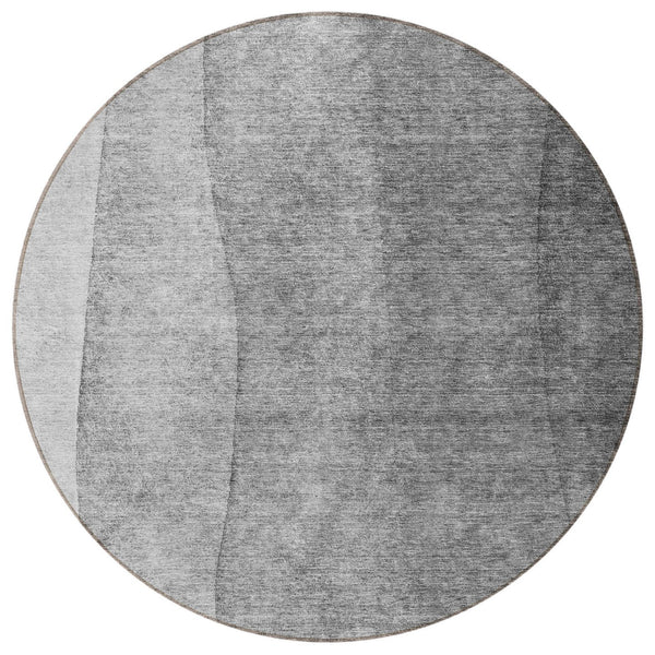 Homeroots 3' Denim Blue And Navy Ombre Washable Area Rug – Perfect For Indoor And Outdoor Living Spaces! 8' Round Polyester 579110