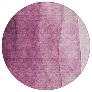 HomeRoots 5' Merlot Blush Pink Ombre Area Rug - Stylish, Washable, Durable for Indoor & Outdoor Spaces 8' Round 579116