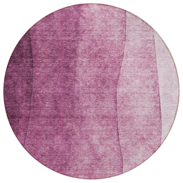 HomeRoots 5' Merlot Blush Pink Ombre Area Rug - Stylish, Washable, Durable for Indoor & Outdoor Spaces 8' Round 579116