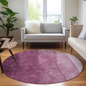 Homeroots 3' Denim Blue And Navy Ombre Washable Area Rug – Perfect For Indoor And Outdoor Living Spaces! 8' Round Polyester 579116