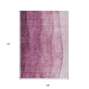 Homeroots 3' Denim Blue And Navy Ombre Washable Area Rug – Perfect For Indoor And Outdoor Living Spaces! 9' X 12' Polyester 579118