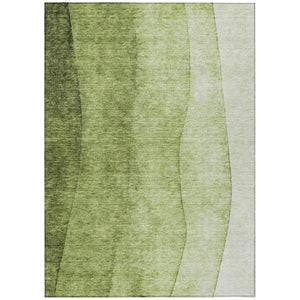 HomeRoots 9' Olive Green Ombre Area Rug - Durable, Washable Indoor/Outdoor Design for High-Traffic Spaces 9' X 12' 579124
