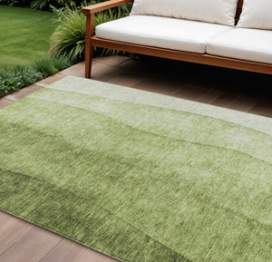 Homeroots 3' Denim Blue And Navy Ombre Washable Area Rug – Perfect For Indoor And Outdoor Living Spaces! 10' X 14' Polyester 579125