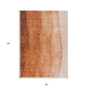 Homeroots 3' Denim Blue And Navy Ombre Washable Area Rug – Perfect For Indoor And Outdoor Living Spaces! 8' X 10' Polyester 579129