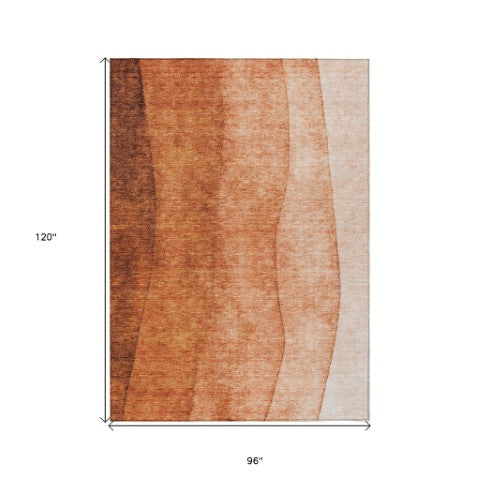 Homeroots 3' Denim Blue And Navy Ombre Washable Area Rug – Perfect For Indoor And Outdoor Living Spaces! 8' X 10' Polyester 579129