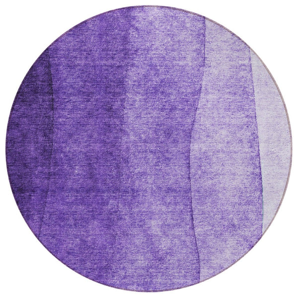 HomeRoots 5' Purple Lilac & Lavender Ombre Area Rug - Stylish, Washable Indoor/Outdoor Solution for Any Space 8' Round 579134