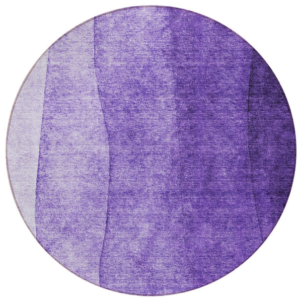 Homeroots 3' Denim Blue And Navy Ombre Washable Area Rug – Perfect For Indoor And Outdoor Living Spaces! 8' Round Polyester 579134