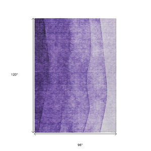 Homeroots 3' Denim Blue And Navy Ombre Washable Area Rug – Perfect For Indoor And Outdoor Living Spaces! 8' X 10' Polyester 579135