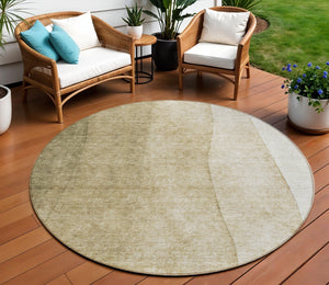 Homeroots 3' Denim Blue And Navy Ombre Washable Area Rug – Perfect For Indoor And Outdoor Living Spaces! 8' Round Polyester 579140