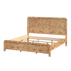 Butler Specialty Cora Mid-century Modern Burl Panel Bed - Luxurious Design With Classic Curves For Elegant Bedrooms Brown Mappa Burl Veneer,Mdf,Mindi Wood,Mix Wood 5791444-butler