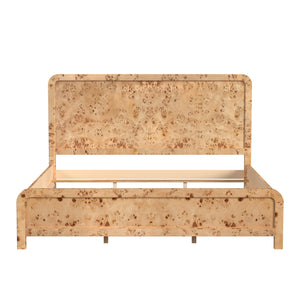 Butler Specialty Cora Mid-century Modern Burl Panel Bed - Luxurious Design With Classic Curves For Elegant Bedrooms Brown Mappa Burl Veneer,Mdf,Mindi Wood,Mix Wood 5791444-butler