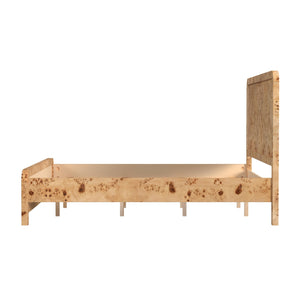 Butler Specialty Cora Mid-century Modern Burl Panel Bed - Luxurious Design With Classic Curves For Elegant Bedrooms Brown Mappa Burl Veneer,Mdf,Mindi Wood,Mix Wood 5791444-butler