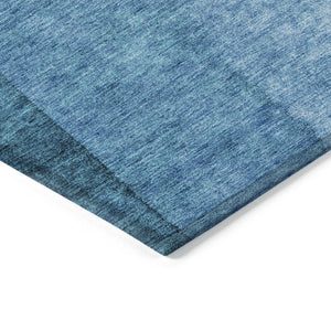 Homeroots 3' Denim Blue And Navy Ombre Washable Area Rug – Perfect For Indoor And Outdoor Living Spaces! 5' X 8' Polyester 579145