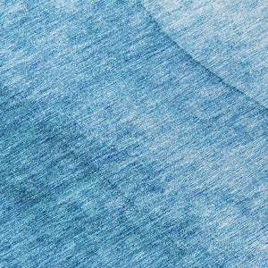 Homeroots 3' Denim Blue And Navy Ombre Washable Area Rug – Perfect For Indoor And Outdoor Living Spaces! 8' Round Polyester 579146