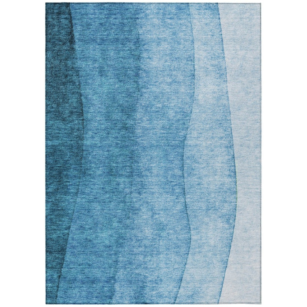 HomeRoots 5' Ombre Teal to Turquoise Indoor Outdoor Area Rug – Durable, Stain-Resistant, Easy Care Design! 8' X 10' 579147