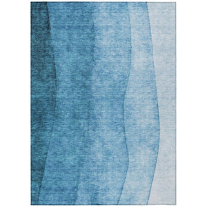 HomeRoots 5' Ombre Teal to Turquoise Indoor Outdoor Area Rug – Durable, Stain-Resistant, Easy Care Design! 8' X 10' 579147